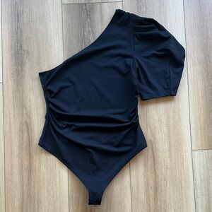 Free People Black One-Shoulder Bodysuit